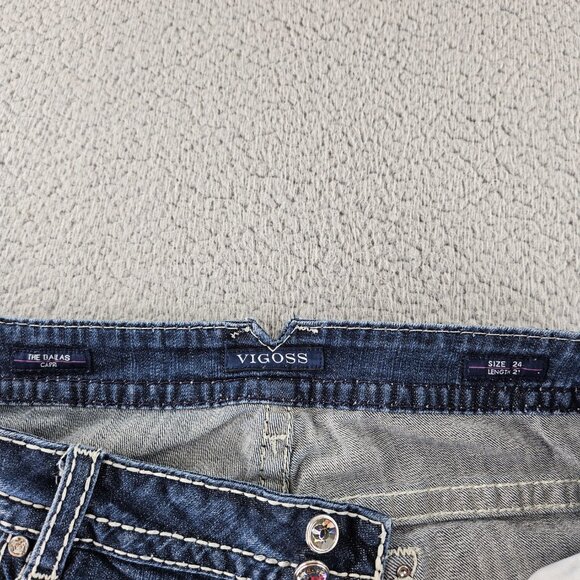Vigoss Denim Shorts Womens 24 Blue Dallas Cut Off Frayed Hem Distressed Jean - Picture 5 of 16